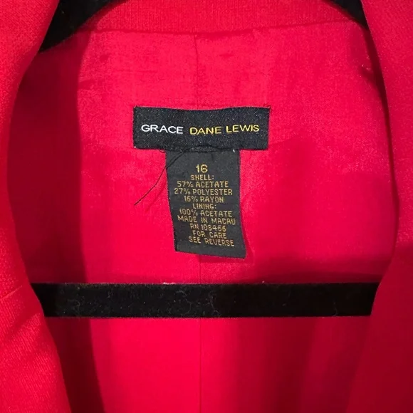 Grace Dane Lewis Red Suit Size 16 - Picture 4 of 9